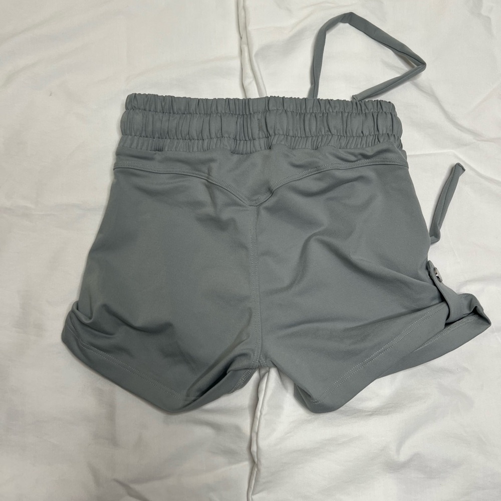 Bombshell Sportswear Light Gray Athletic Drawstring Shorts - Picture 2 of 3